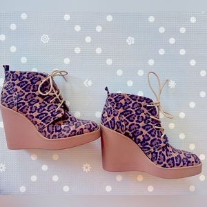 Leopard Print wedge Jessica Simpson booties. Size 10